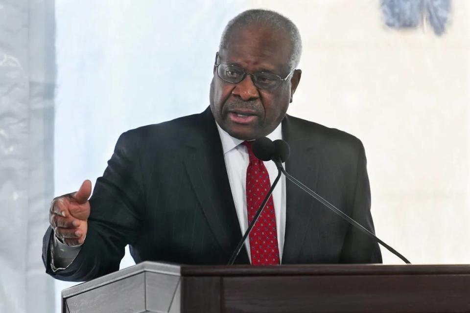 Supreme Court Justice Clarence Thomas , in a previous ruling, is one of two justices who have expressed interest in revisiting existing standards in defamation cases.