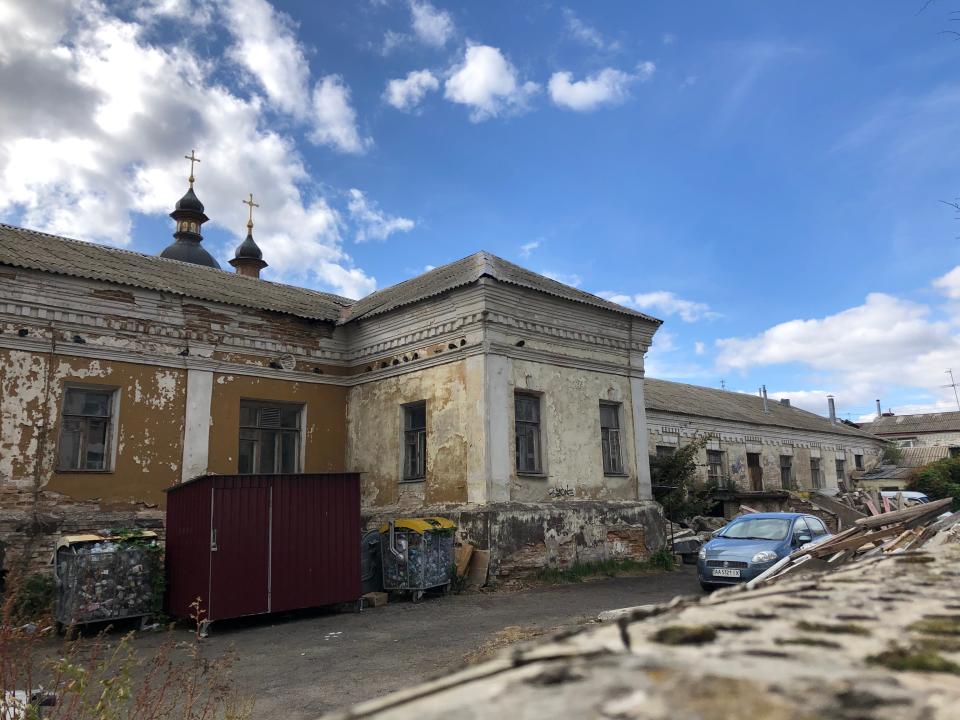 A view of a building in central Kyiv, Ukraine, on Oct. 3, 2019.