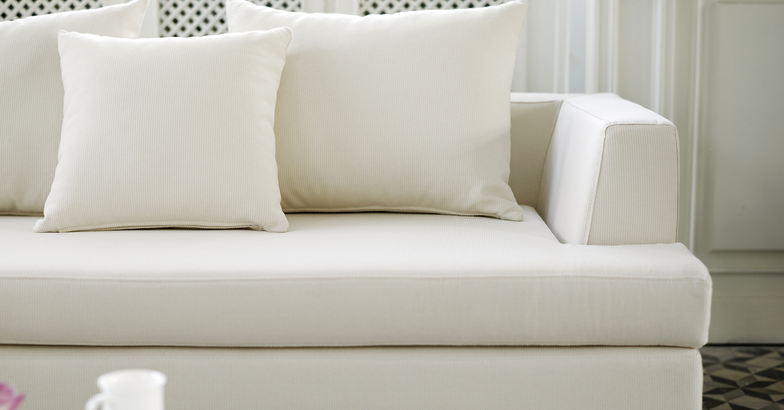 White couch in a living room