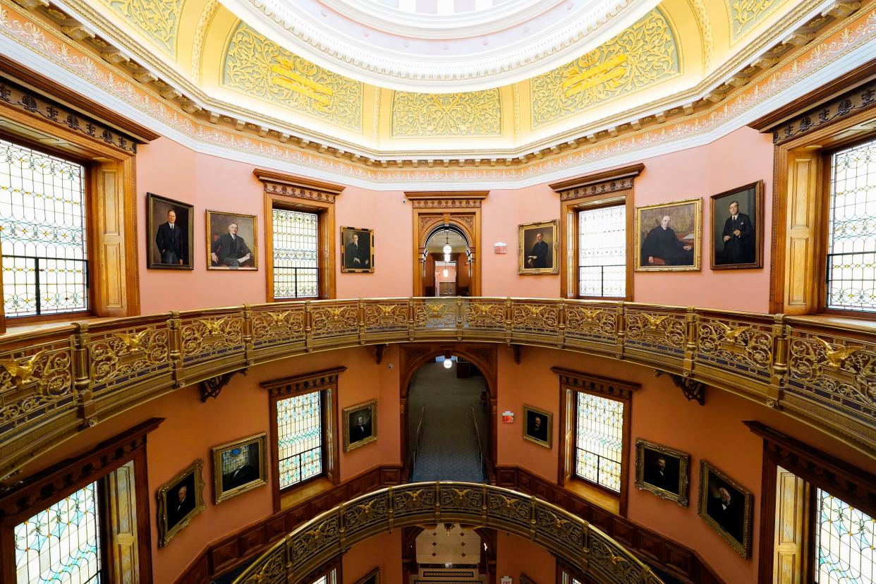 The rotunda in the newly-renovated New Jersey Statehouse in Trenton on Wednesday, March 22, 2023.