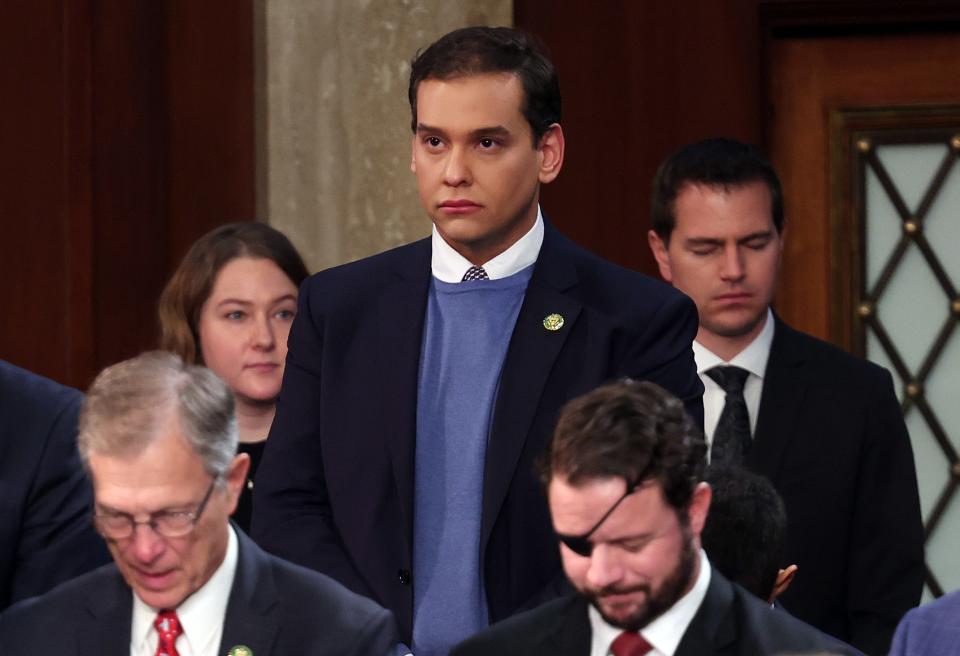 U.S. Rep. George Santos (R-NY) waits for the start of the 118th Congress in the House Chamber of the U.S. Capitol Building on Jan. 3, 2023, in Washington, DC.