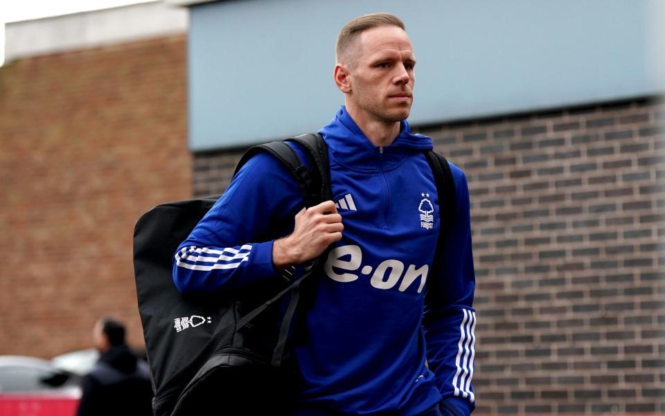 Belgian goalkeeper Matz Sels arrives at the City Ground