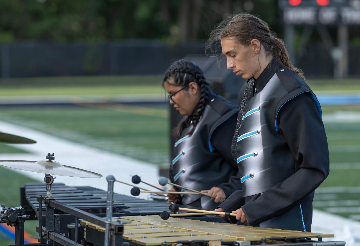 Toms River East band performs at half time. Toms River East football beats Barnegat in season opener in Toms River on August 29, 2024.