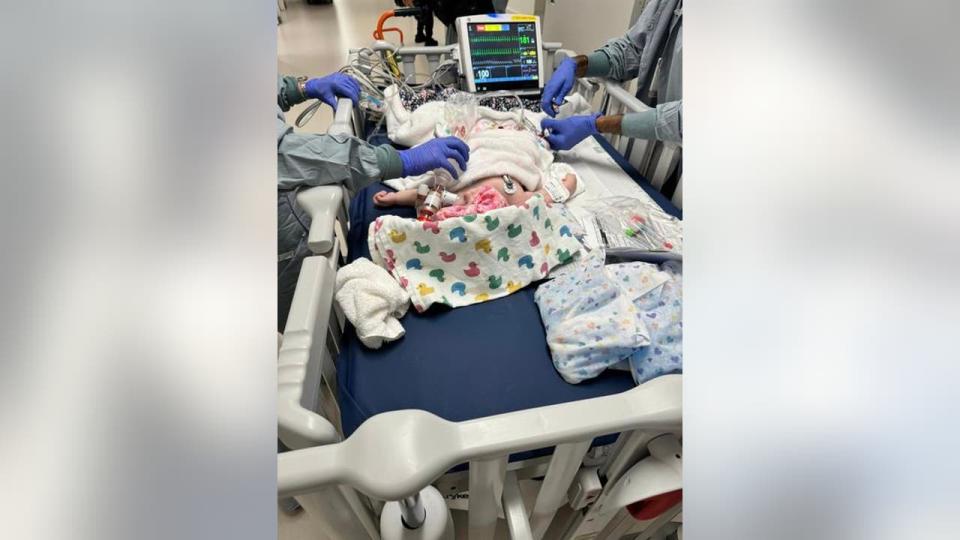 <div>Kylie Overfield, the 5-month-old battling a rare lung disease, is awaiting transplant surgery at Texas Children's after a donor was found.</div>