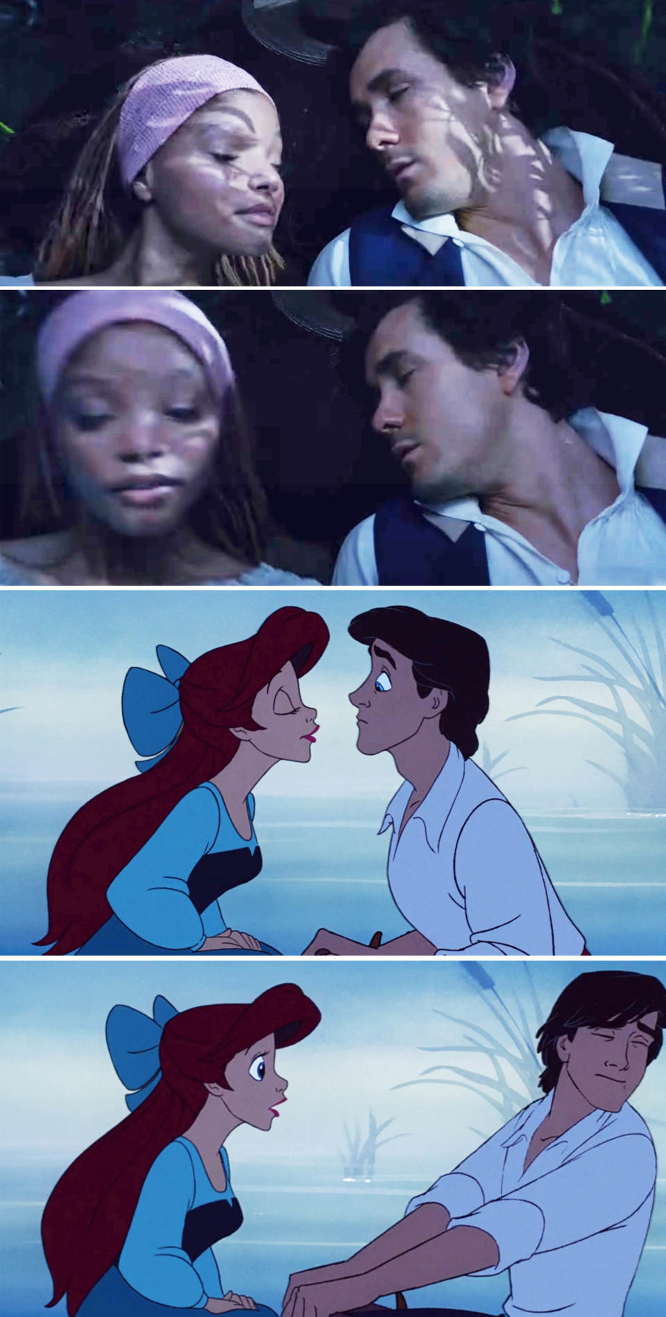 Screenshots from both "The Little Mermaid" films