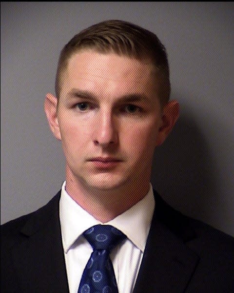 The booking photo of APD Officer Christopher Taylor who was indicted in the death of Michael Ramos who was killed by Taylor.