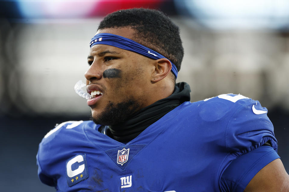 Saquon Barkley #26 of the New York Giants has been a fantasy star