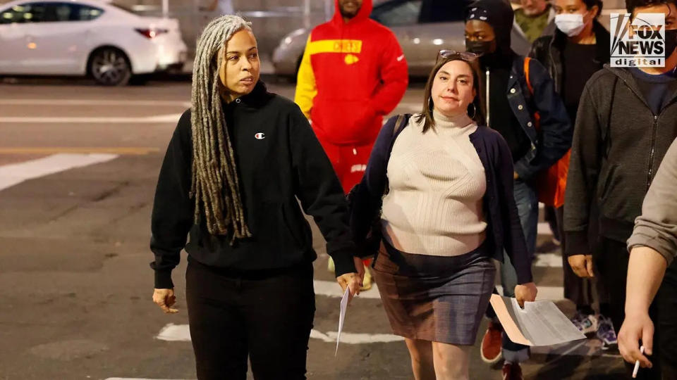 Shellyne Rodriguez walks along the street