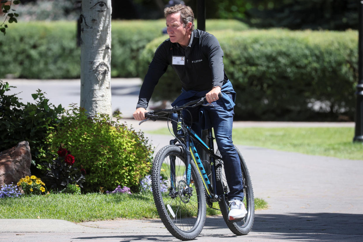 John Foley, co-founder and CEO of Peloton Interactive, attends the annual Allen and Co. Sun Valley Media Conference in Sun Valley, Idaho, July 7, 2022. REUTERS/Brendan McDermid