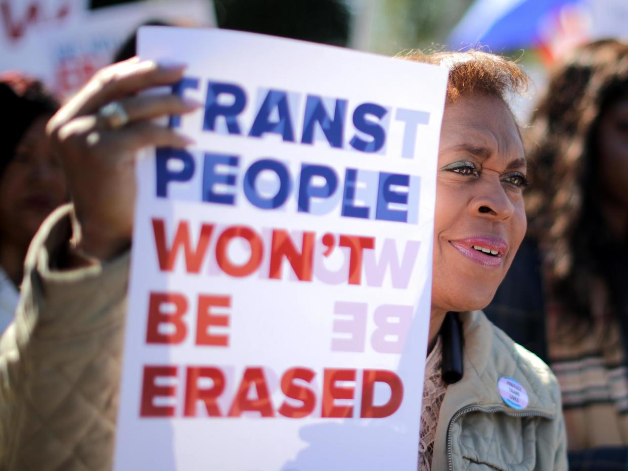 Activists from the National Center for Transgender Equality in front of the White House in October 2018: Photo by Chip Somodevilla/Getty Images