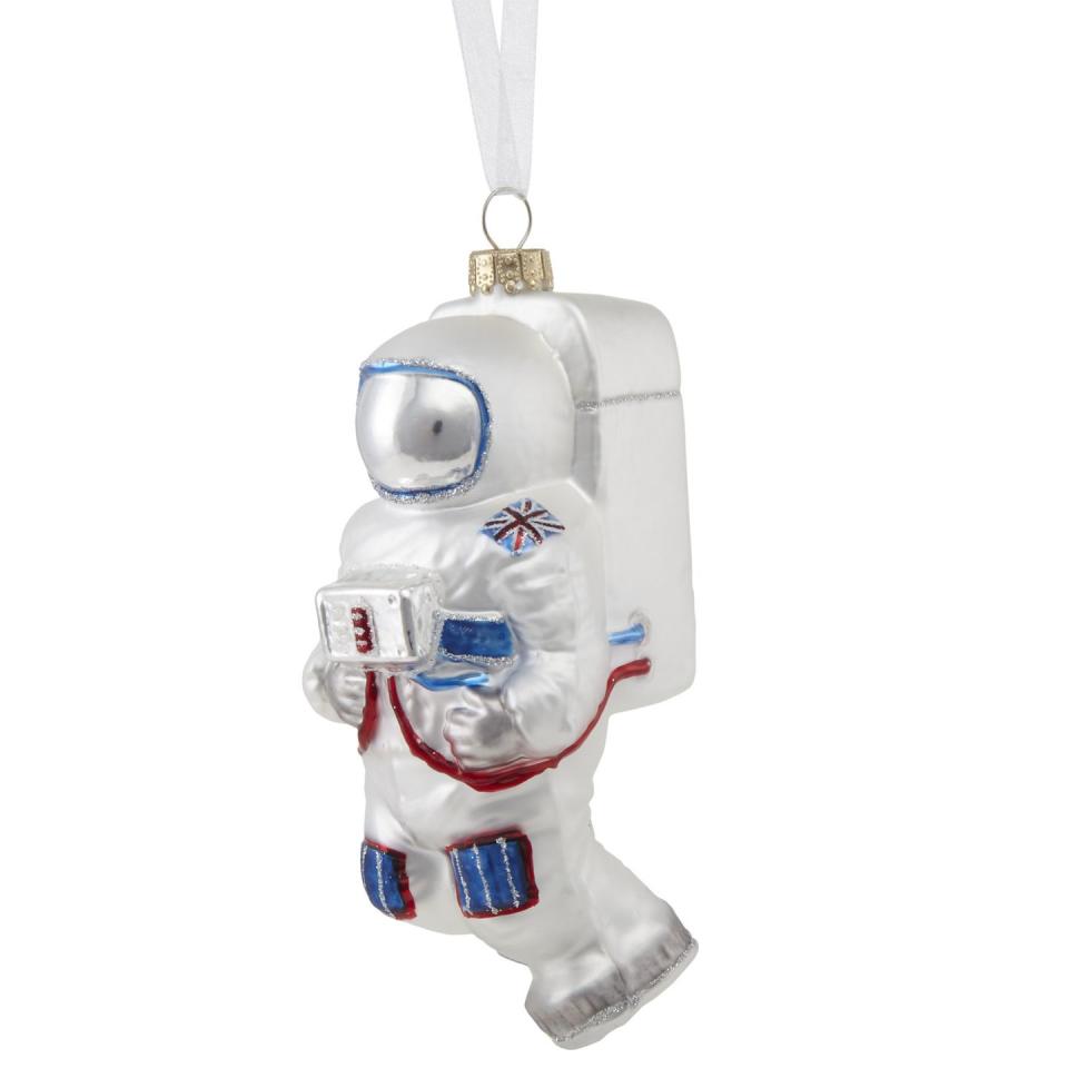 <p><strong>HB's pick:</strong> Jet Astronaut Tim Bauble, £8</p><p><strong><a rel="nofollow noopener" href="https://www.johnlewis.com/john-lewis-partners-astronaut-tim-bauble-silver/p3527207" target="_blank" data-ylk="slk:BUY NOW;elm:context_link;itc:0;sec:content-canvas" class="link ">BUY NOW</a></strong></p>