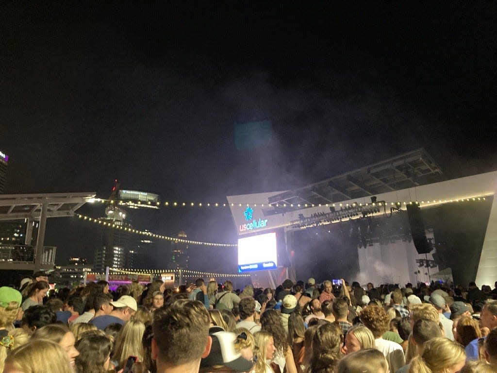 A look from inside the crowd shortly before Noah Kahan's Summerfest show started on Saturday.