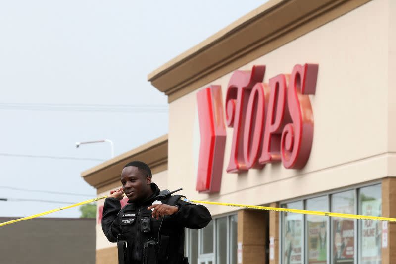 Scene of a shooting at a Tops supermarket in Buffalo, New York