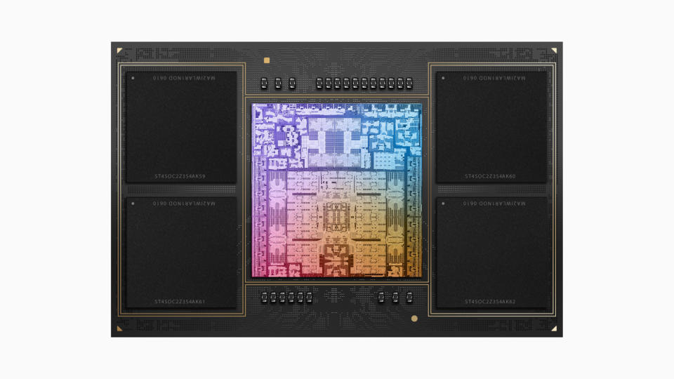 Apple M2 Max chip features 67 billion transistors, 400GB/s of unified memory bandwidth, and up to 96GB of fast, low-latency unified memory.