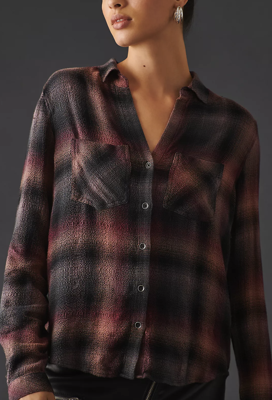 Cloth & Stone Plaid Buttondown Blouse (Photo via Anthropologie)