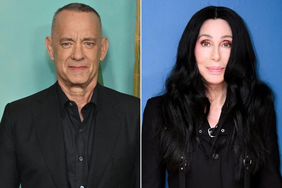 <p>Todd Owyoung/NBC via Getty;ANGELA WEISS/AFP via Getty</p> Tom Hanks; Cher