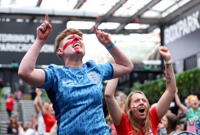 Fans watch England v Haiti 