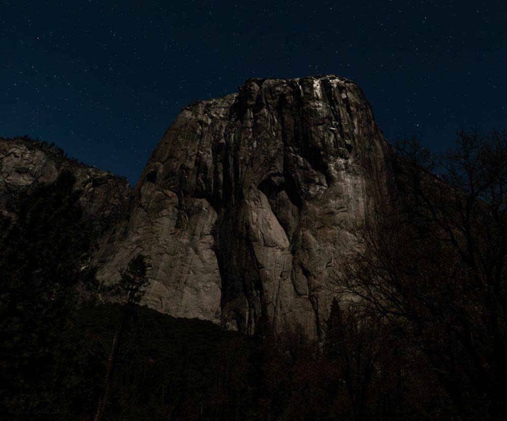 Moonlight on a mountain