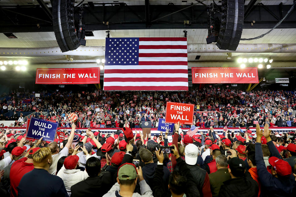 Image: President Donald Trump speaks at a rally in El Paso on Feb. 11, 2019. (Joe Raedle / Getty Images file)