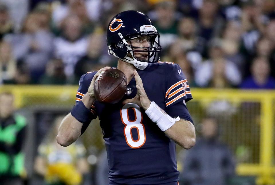 Mike Glennon had a 1-3 record in four starts at quarterback for the Chicago Bears. (Photo by Jonathan Daniel/Getty Images)