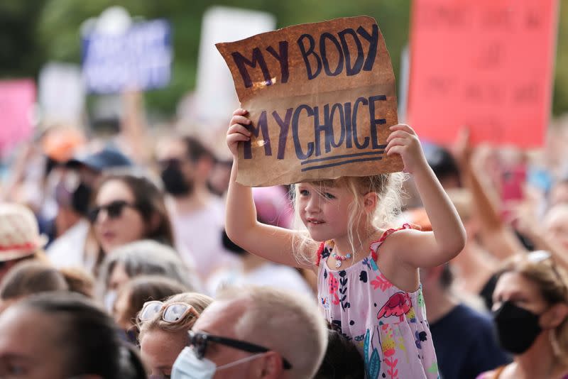 Abortion rights advocates protest restrictive laws, in Austin