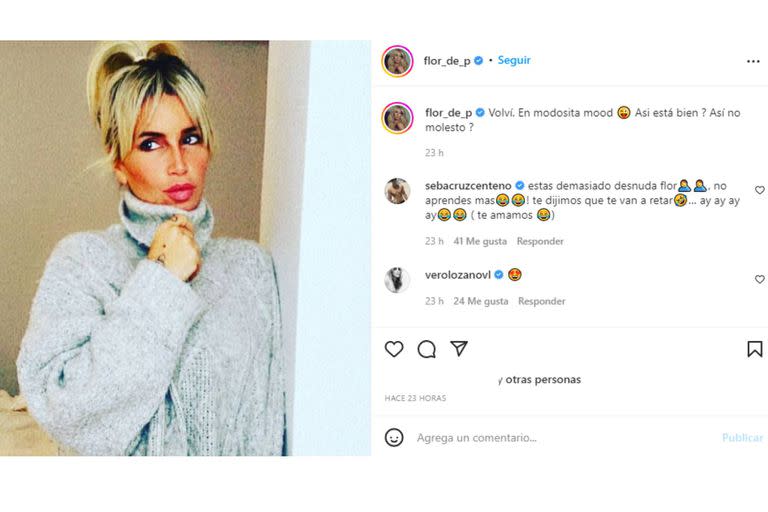 Flor Peña en su cuenta de Instagram (Foto Instagram @flor_de_p)