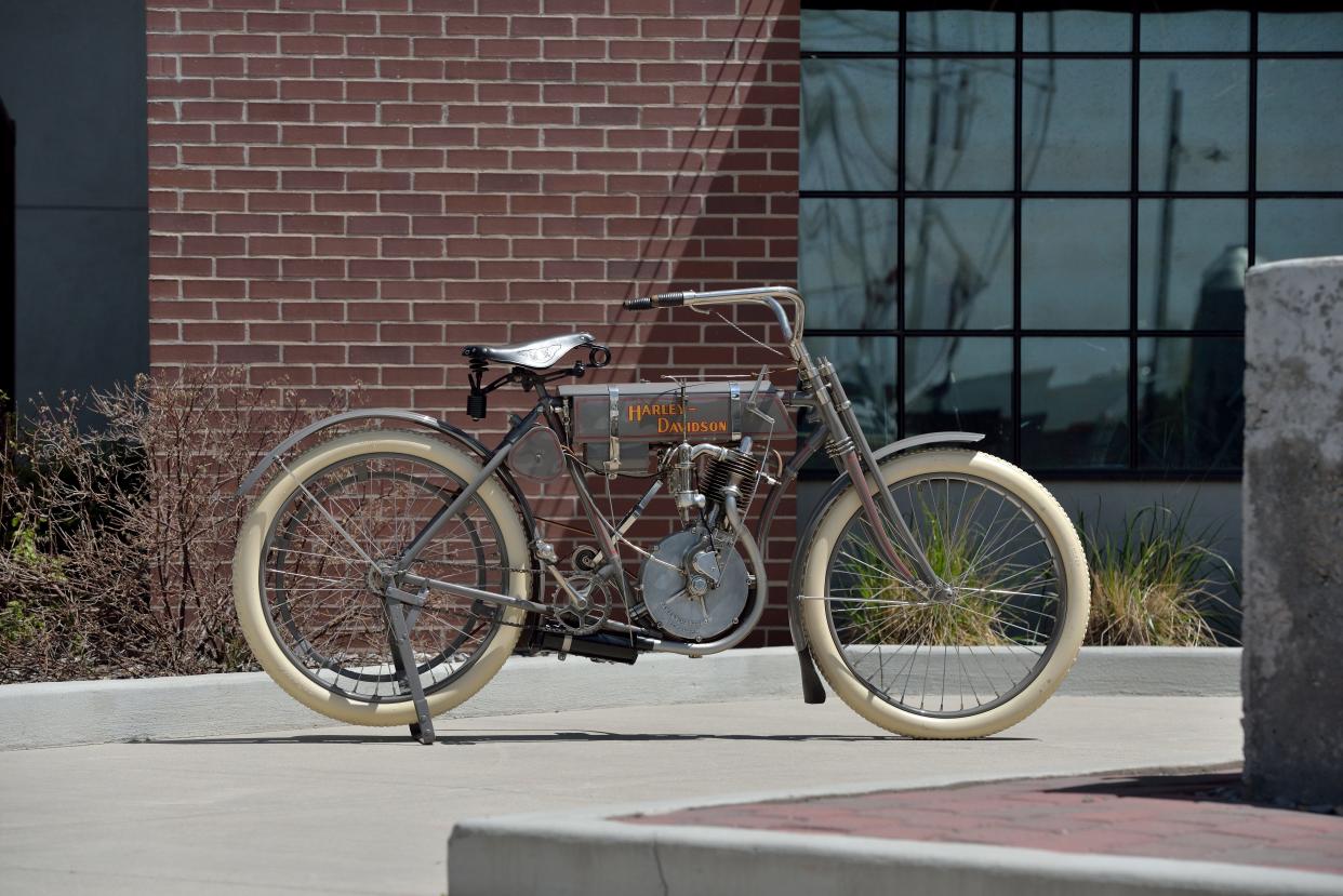 This 1908 Strap Tank Harley is now the most expensive Harley ever sold at auction.