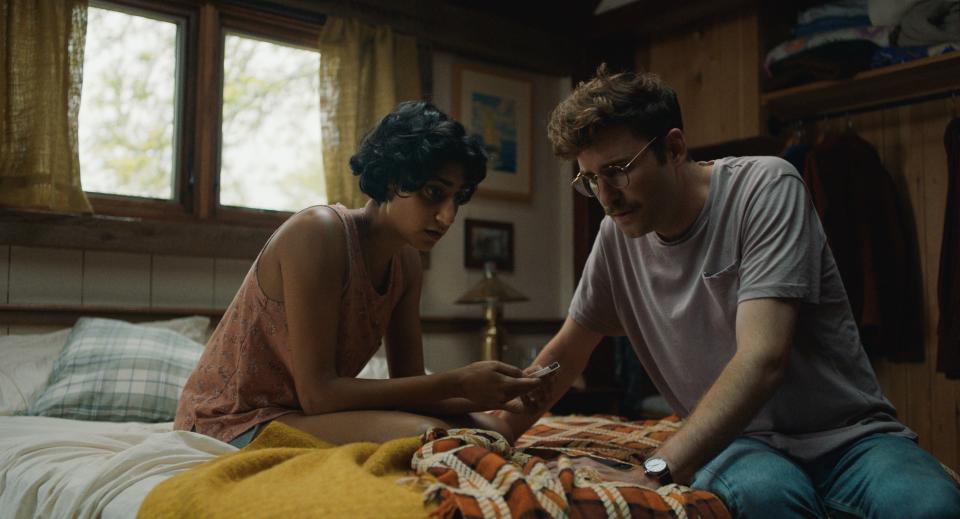 "Save Yourselves!" stars Sunita Mani and John Reynolds star as a Brooklyn couple who, vowing to unplug their technology for a week, travel to an isolated cabin and have no idea when the planet comes under attack.