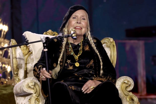 Joni Mitchell's 2024 Grammys performance was more than a year in the making. - Credit: Kevin Mazur/Getty Images/The Recording Academy