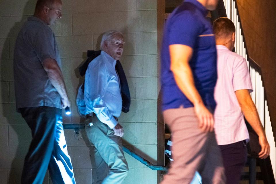 President Joe Biden leaves the Movies at Midway after watching the movie "Oppenheimer" with first lady Jill Biden in Rehoboth Beach on Tuesday, Aug. 1, 2023.