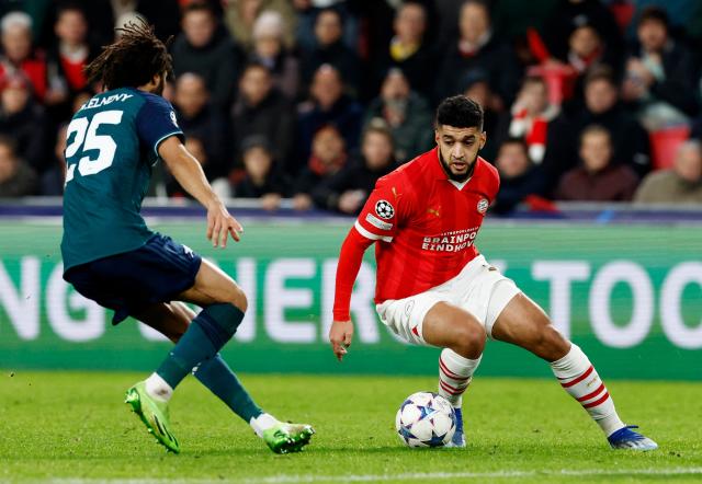 PSV vs Arsenal - Champions League: Score, team news and updates as Yorbe  Vertessen equalises after Eddie Nketiah's great first-half finish in  entertaining match with Dutch league leaders causing Gunners lots of