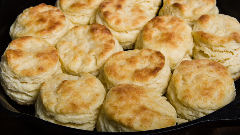 biscuits in cast iron skilet