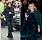 <p>For her debut in Edinburgh, Meghan wore an appropriate tartan plaid jacket made by Burberry. The entire look, from head to toe, was similar to one that Emily Blunt sported for an appearance in New York.</p>