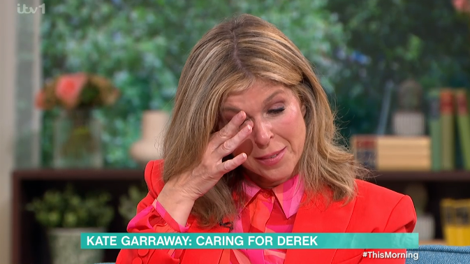 Kate Garraway was tearful on This Morning. (ITV screengrab)