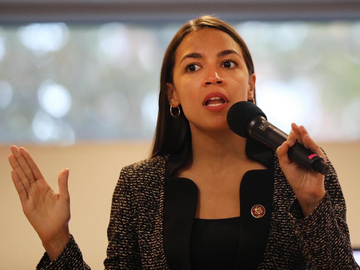AOC shared a potential slogan for a possible presidential bid in 2024 (Getty Images)
