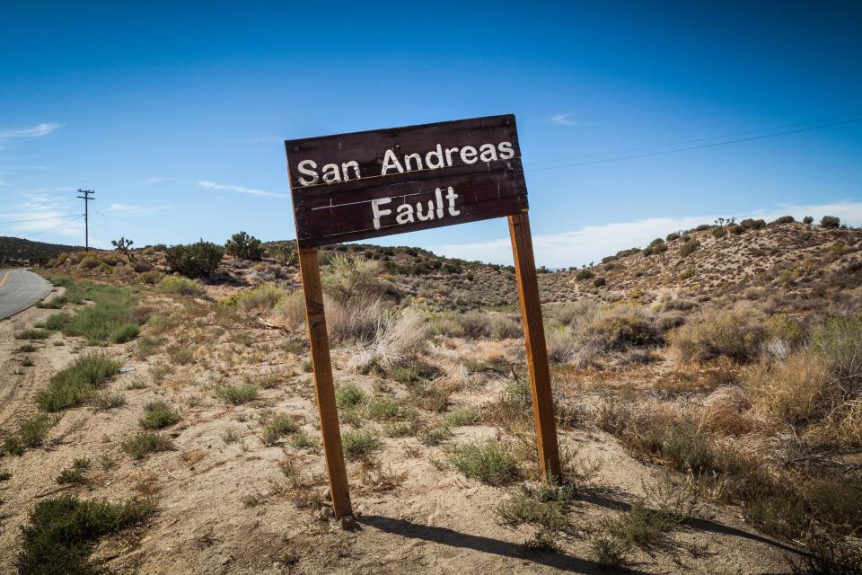 The nearly 750-mile fault begins near the Salton Sea, runs northward and ends near Cape Mendocino, south of Eureka.