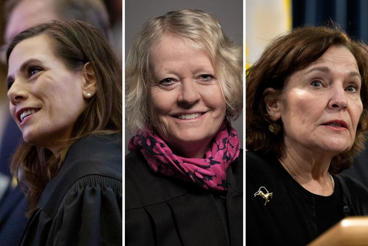 From left: Texas Court of Criminal Appeals Judge Michelle Slaughter, Judge Barbara Hervey and Presiding Judge Sharon Keller.