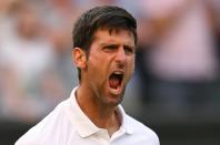 Scream king: Novak Djokovic reacts after winning against Britain's Kyle Edmund