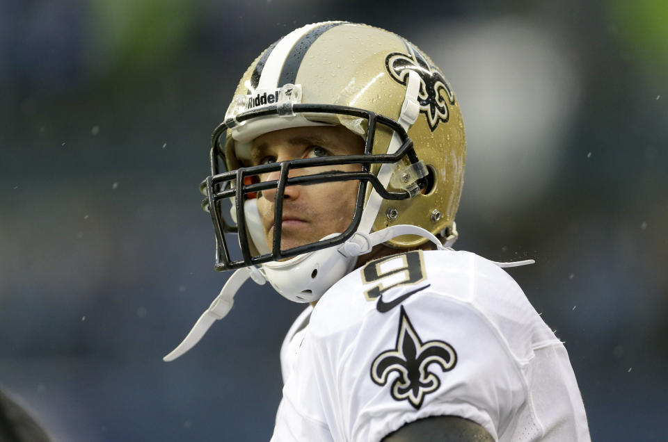 Drew Brees issued a second apology on Thursday, this time speaking directly into a camera. (AP Photo/Ted S. Warren)