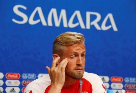 Soccer Football - World Cup - Denmark Press Conference - Samara Arena, Samara, Russia - June 20, 2018 Denmark's Kasper Schmeichel during the press conference REUTERS/David Gray