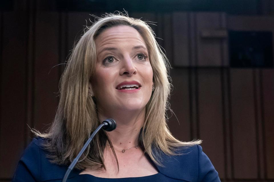 PHOTO: Jocelyn Benson, Michigan secretary of state, testifies at the Senate Judiciary Committee, Aug. 3, 2022, at the Capitol in Washington. (J. Scott Applewhite/AP)