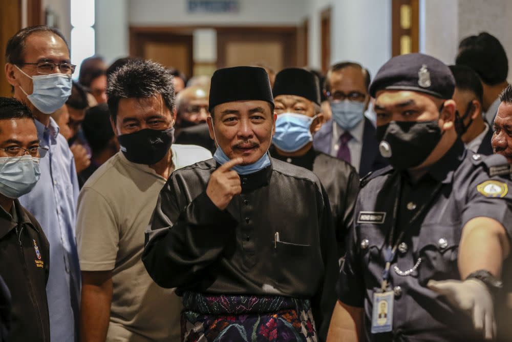 Sabah Chief Minister Datuk Hajiji Noor is pictured at the state administrative building in Kota Kinabalu September 29, 2020. — Picture by Firdaus Latif