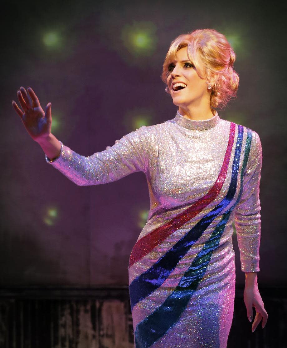 This theater image released by The O + M Company shows Kirsten Holly Smith as Dusty Springfield in "Forever Dusty." (AP Photo/The O + M Company, Joan Marcus)