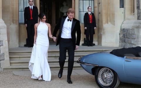 The Duke and Duchess changed for their evening reception at Frogmore House - Credit: PA