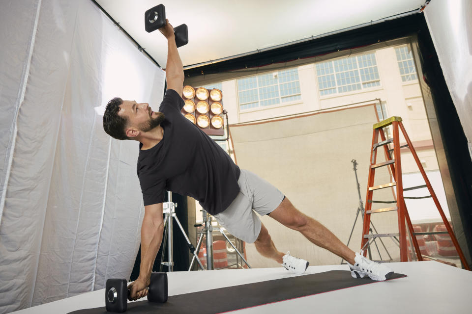 Pelton cycling instructor Erik Jager in men's looks from the Lululemon line.