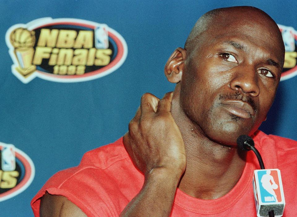 Michael Jordan's continued lack of self-awareness is one of the biggest takeaways from "The Last Dance." (JEFF HAYNES/AFP via Getty Images)