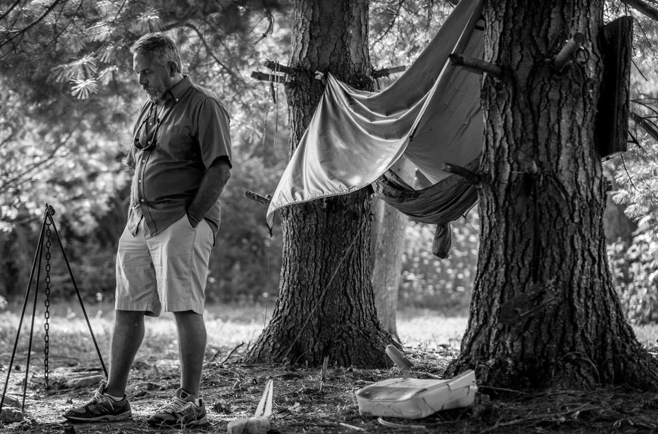 <p>Scott Weidle built a memorial park Germantown, Ohio, to honor his son, Daniel, who died of an opioid overdose on December 26, 2016. He visits daily. The park brings him peace. (Photograph by Mary F. Calvert for Yahoo News) </p>