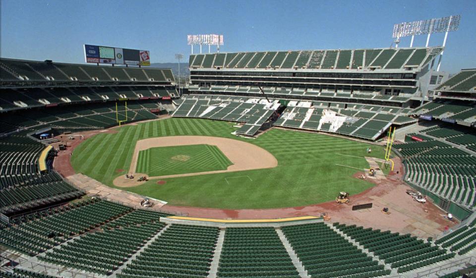 The A's are facing criticism that they're using the pandemic as an excuse to skip out on rent. (AP Photo/Ben Margot, File)