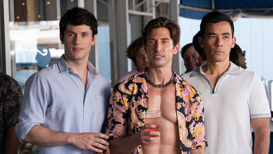 James Scully, Nick Adams and Conrad Ricamora in Fire Island.