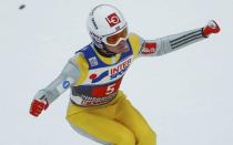 Ski Jumping - 65th four-hills ski jumping tournament first round - Innsbruck - 04/01/2017 - Norway's Daniel Andre Tande reacts. REUTERS/Dominic Ebenbichler